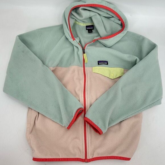 Patagonia Other - FLAWED Patagonia Kids' Two-Tone Fleece Hoodie Size Girls L 12